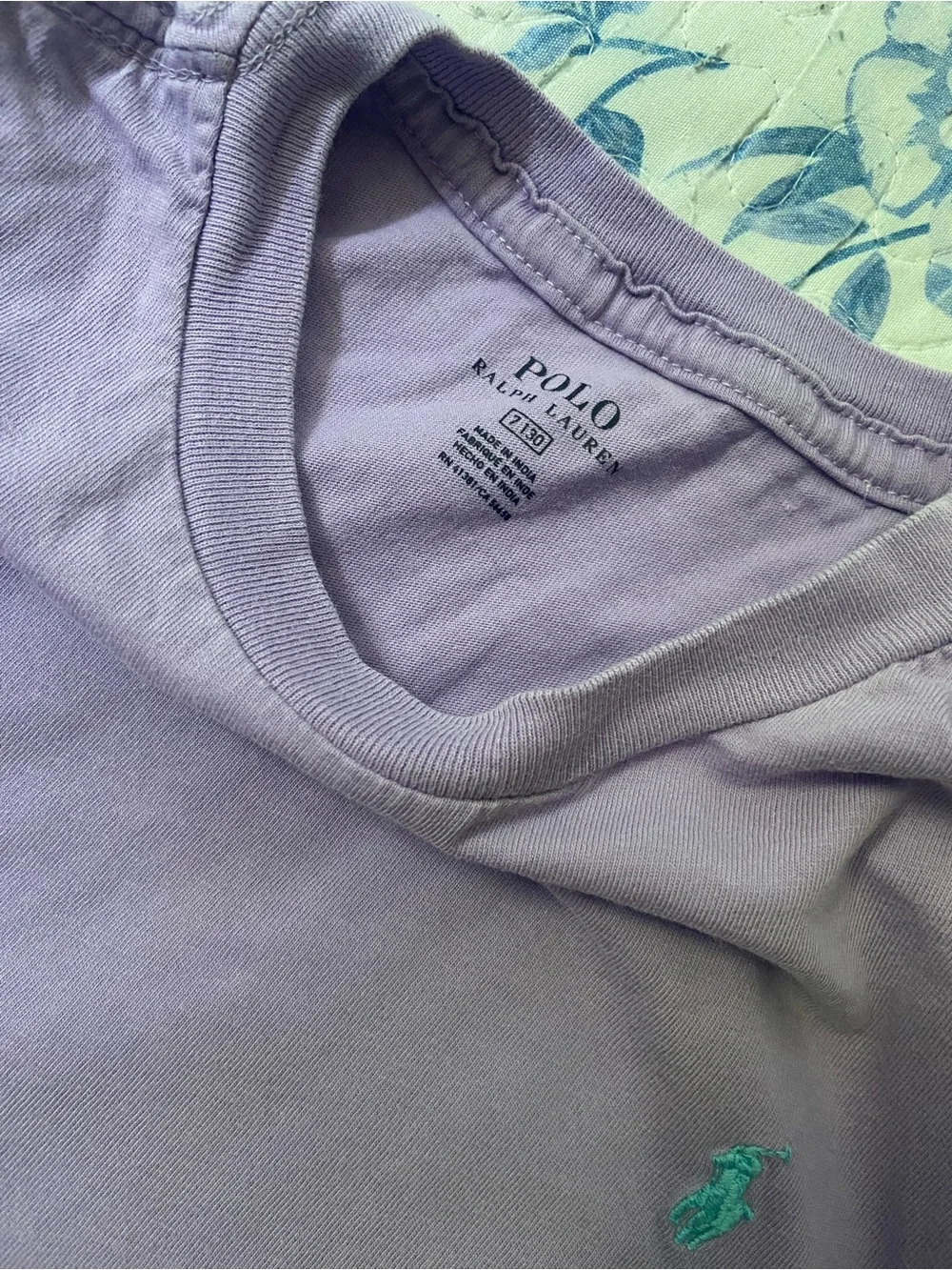 Ralph Lauren Lavender Crewneck Tee with Aqua Pony